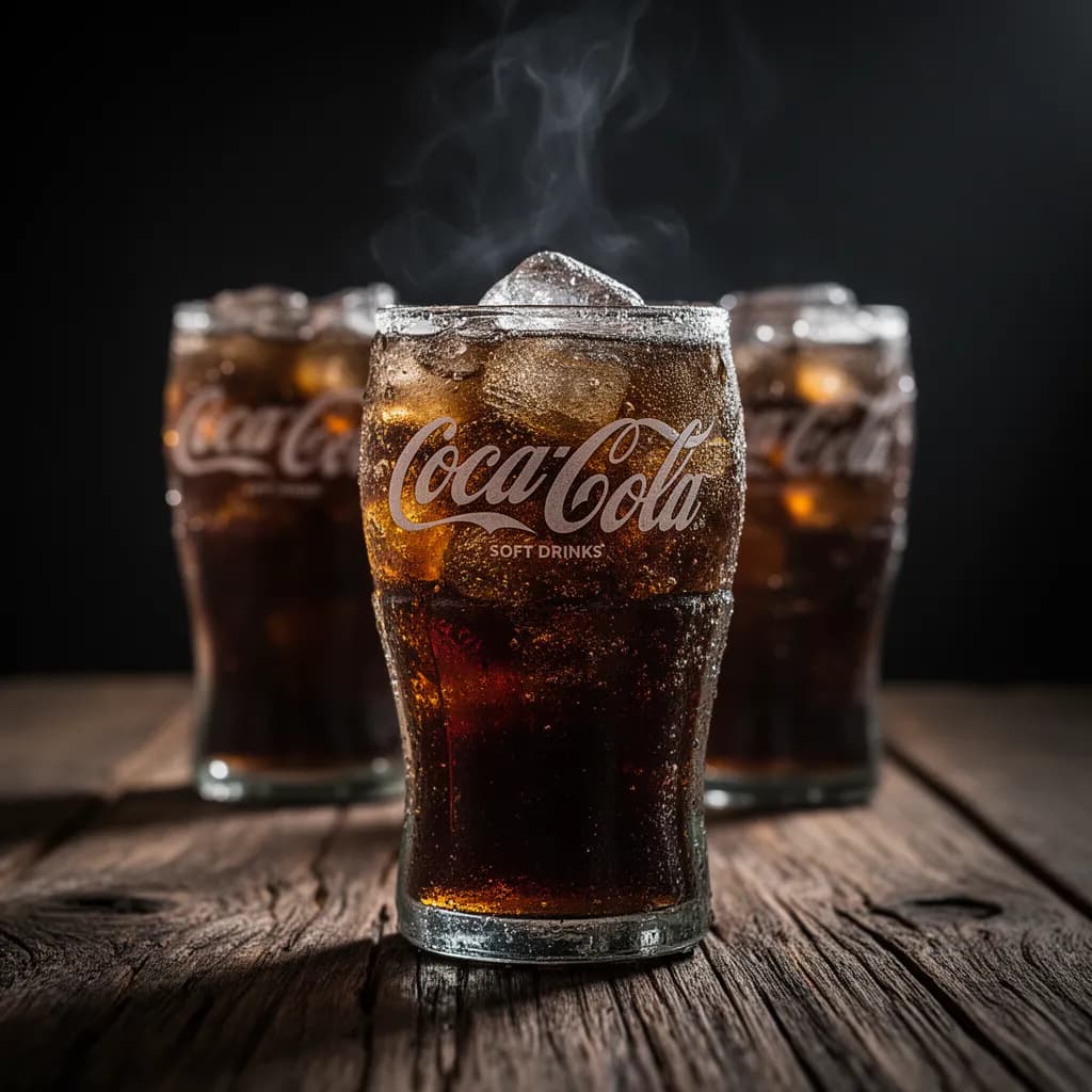Soft drinks (Coca Cola products) — restaurant-quality dish photo for an online ordering menu