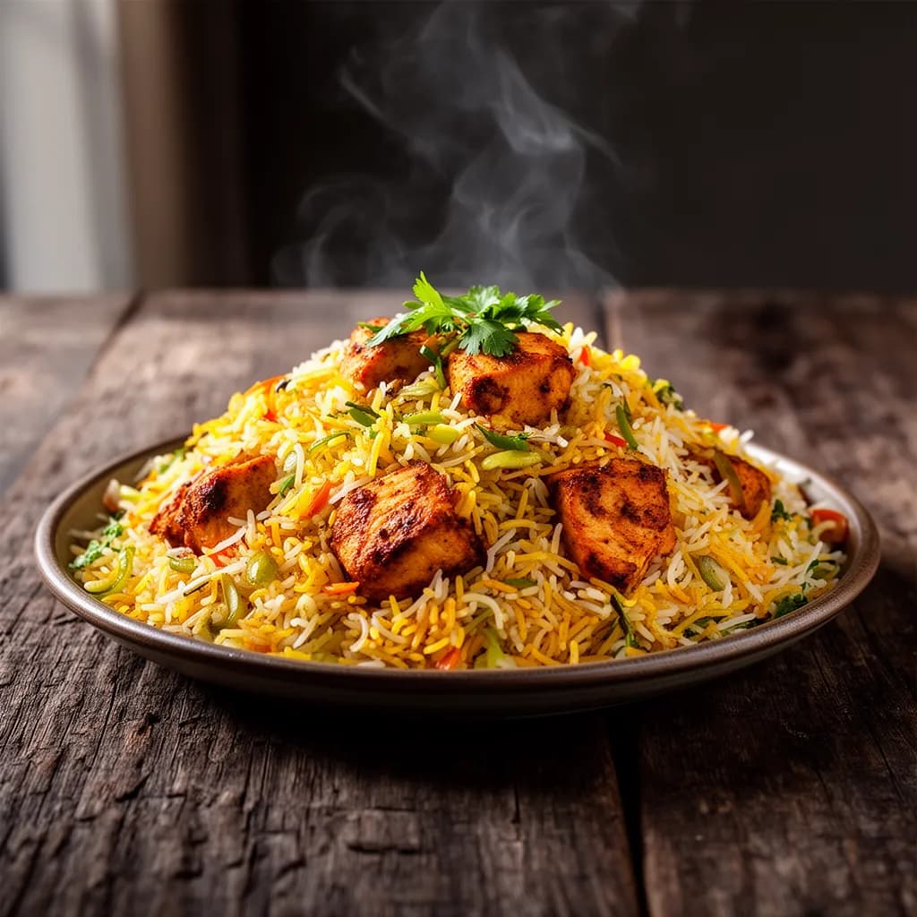 Chicken Tikka Biryani — restaurant-quality dish photo for an online ordering menu